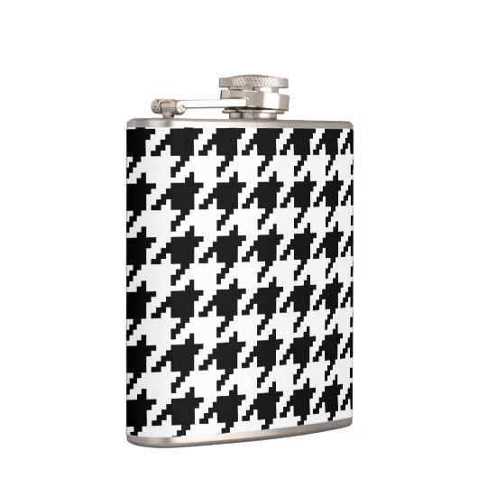 Houndstooth Check Patroon met 8 bits Pixel Heupfles (Rechts)