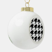 Houndstooth Check Patroon met 8 bits Pixel Keramische Bal Ornament (Links)