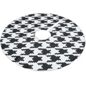 Houndstooth Check Patroon met 8 bits Pixel Kerstboom Rok (Gekanteld)