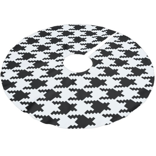 Houndstooth Check Patroon met 8 bits Pixel Kerstboom Rok (Gekanteld)