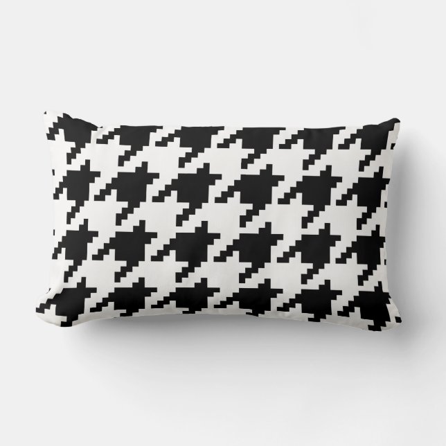 Houndstooth Check Patroon met 8 bits Pixel Kussen (Voorkant)