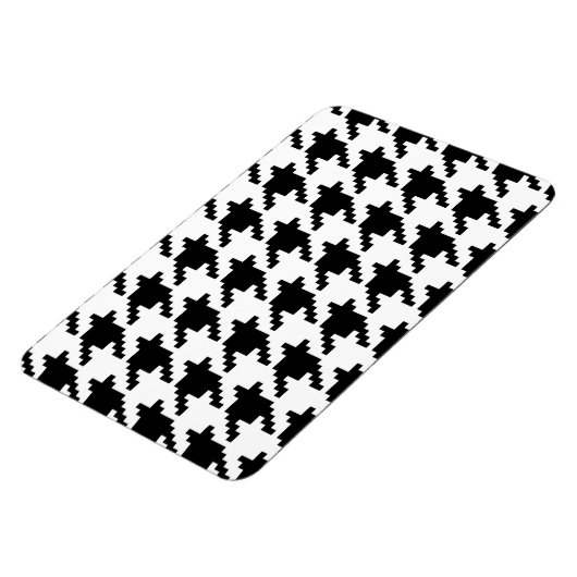 Houndstooth Check Patroon met 8 bits Pixel Magneet (Linkerzijde)