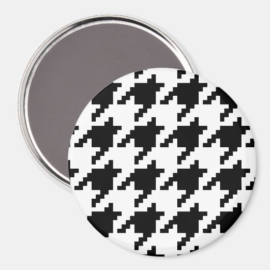 Houndstooth Check Patroon met 8 bits Pixel Magneet (Voorkant / Achterkant)