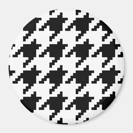 Houndstooth Check Patroon met 8 bits Pixel Magneet (Voorkant)