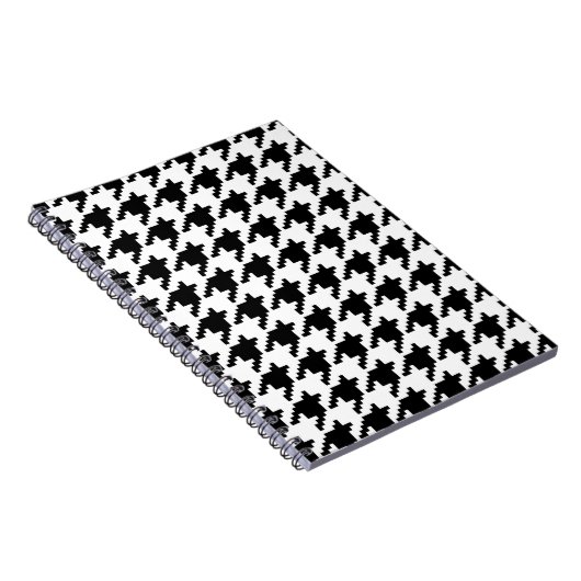 Houndstooth Check Patroon met 8 bits Pixel Notitieboek (Rechterzijde)