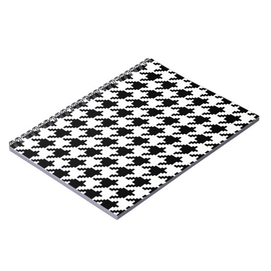 Houndstooth Check Patroon met 8 bits Pixel Notitieboek (Linkerzijde)