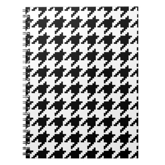 Houndstooth Check Patroon met 8 bits Pixel Notitieboek (Voorkant)