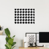 Houndstooth Check Patroon met 8 bits Pixel Poster (Thuiskantoor)