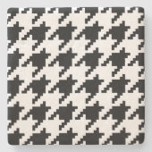 Houndstooth Check Patroon met 8 bits Pixel Stenen Onderzetter (Voorkant)