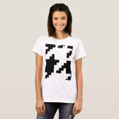 Houndstooth Check Patroon met 8 bits Pixel T-shirt (Voorkant volledig)