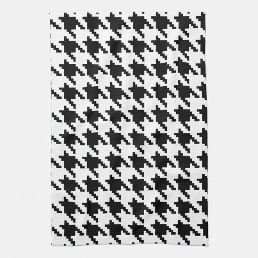Houndstooth Check Patroon met 8 bits Pixel Theedoek (Verticaal)