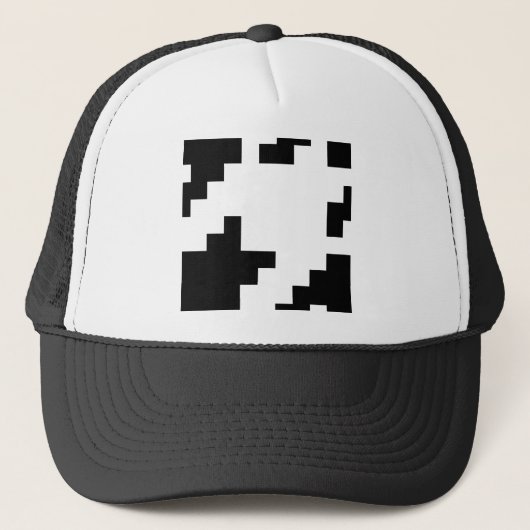 Houndstooth Check Patroon met 8 bits Pixel Trucker Pet (Voorkant)
