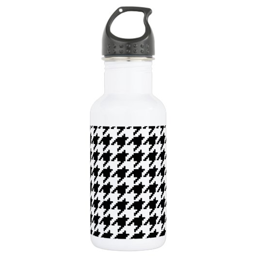 Houndstooth Check Patroon met 8 bits Pixel Waterfles (Voorkant)