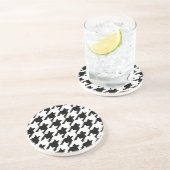 Houndstooth Check Patroon met 8 bits Pixel Zandsteen Onderzetter (Zijkant)
