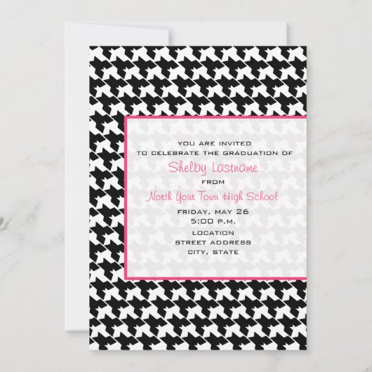 Houndstooth Class of 2013 Graduation Invitation (Dos)