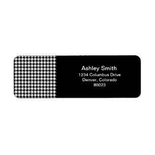 houndstooth-controlepatroon etiket