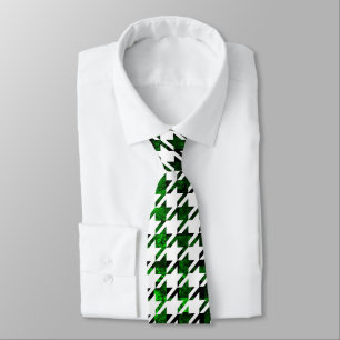 Houndstooth Cravate Motif vert et noir