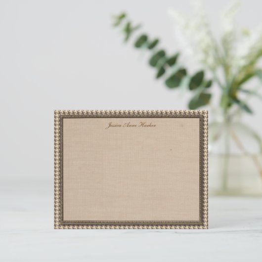 Houndstooth Elegant - Aangepaste platte notitiekaa Kaart (Staand voorkant)