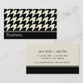 Houndstooth Elegant Retro Modern Stylish Classy Visitekaartje (Voorkant / Achterkant)
