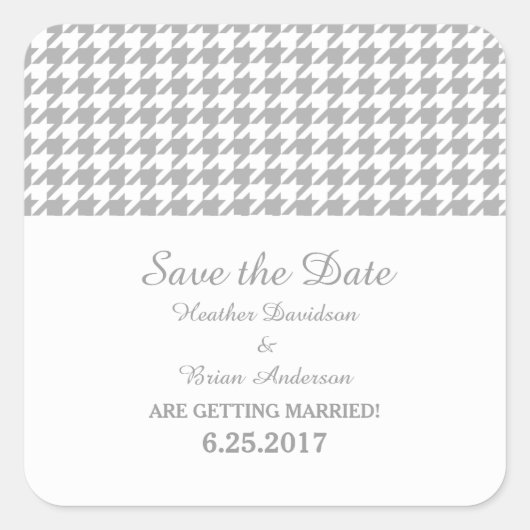 Houndstooth Enregistrer les stickers Date, gris (Devant)