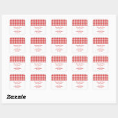 Houndstooth Enregistrer les stickers Date, Rouge (Feuille)