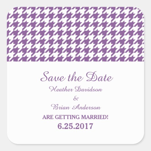 Houndstooth Enregistrer les stickers Date, violet (Devant)