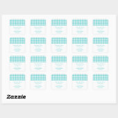 Houndstooth Enregistrer Stickers Date, Turquoise (Feuille)