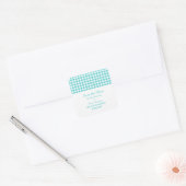 Houndstooth Enregistrer Stickers Date, Turquoise (Enveloppe)