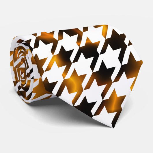 Houndstooth Flames of Plasma Pattern Stropdas (Opgerold)