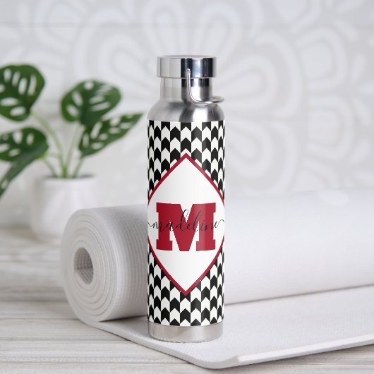 Houndstooth gepersonaliseerd waterfles (Yoga)