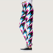 Houndstooth Glitch Blue en Roze Leggings (Links)