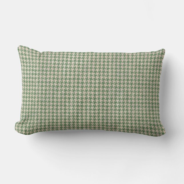 Houndstooth Green Pattern Kussen (Voorkant)