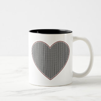 Houndstooth Heart (Tocaloosa, Alabama) Tweekleurige Koffiemok