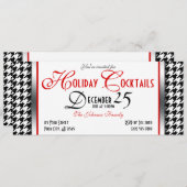 Houndstooth Holiday Cocktail Invitations (Devant / Derrière)