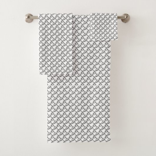 Houndstooth Hollow Black en Transparent Pattern Bad Handdoek (Insitu)