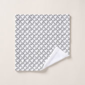 Houndstooth Hollow Black en Transparent Pattern Bad Handdoek (Wasdoekje)