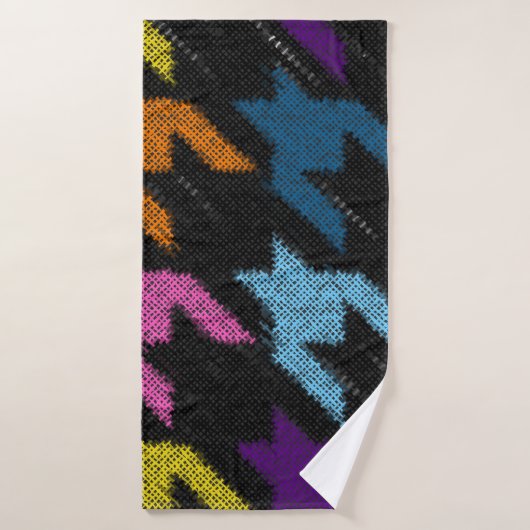 Houndstooth : imitation de toile brute. (Serviette de bain)