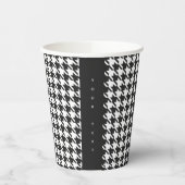 Houndstooth in zwarte en [aangepaste kleur] Papier Papieren Bekers (Links)