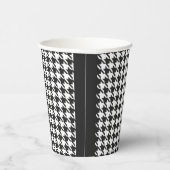 Houndstooth in zwarte en [aangepaste kleur] Papier Papieren Bekers (Rechts)