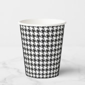 Houndstooth in zwarte en [aangepaste kleur] Papier Papieren Bekers (Voorkant)