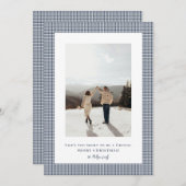 Houndstooth-jas fotolijstje feestdagenkaart (Voorkant / Achterkant)