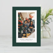 Houndstooth-kerstfotokaart Feestdagenkaart (Staand voorkant)