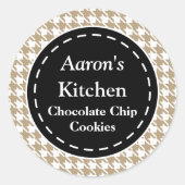 Houndstooth Keukenstickers Ronde Sticker (Voorkant)