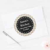 Houndstooth Keukenstickers Ronde Sticker (Envelop)