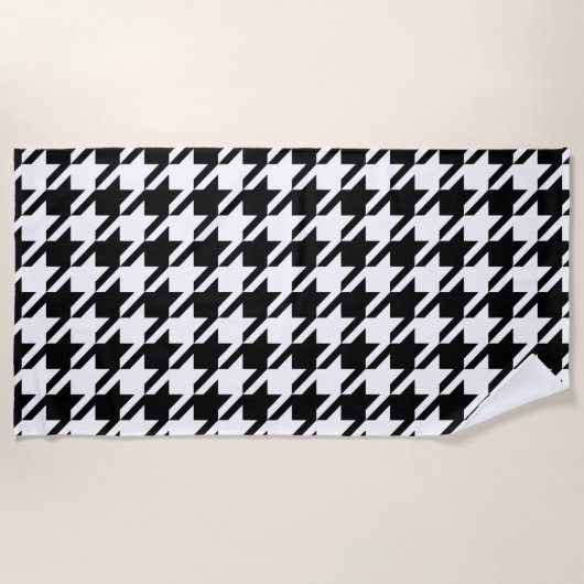 Houndstooth Large Classic Pattern Beach Towel Strandlaken (Voorkant)