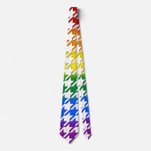 Houndstooth Large Rainbow Bevel Stropdas (Voorkant)