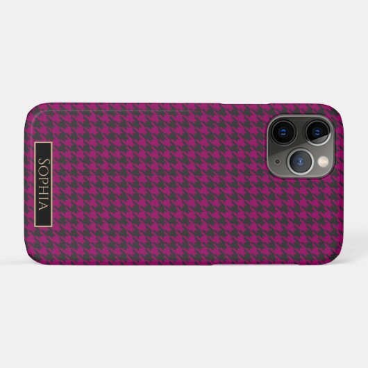 Houndstooth-Magenta Case-Mate iPhone Case (Achterkant (horizontaal))