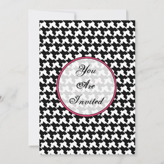 Houndstooth Mode Uitnodiging (Achterkant)
