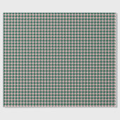 Houndstooth Moderne Kerstfeestdag - Groene roze ro Cadeaupapier (Vlak)