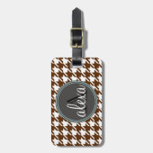 Houndstooth-monogram Bagagelabel (Voorkant verticaal)